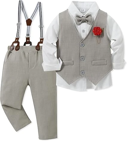 WESIDOM boys Kn1086 toddler boy dress outfits (pack of 6)