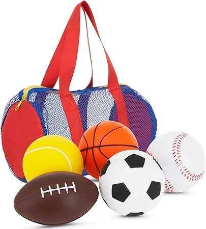Sports Balls for Kids, 5 Pack Small Sports Foam Balls for Toddlers 1-3 Years Old Playground Balls Rubber Kickballs